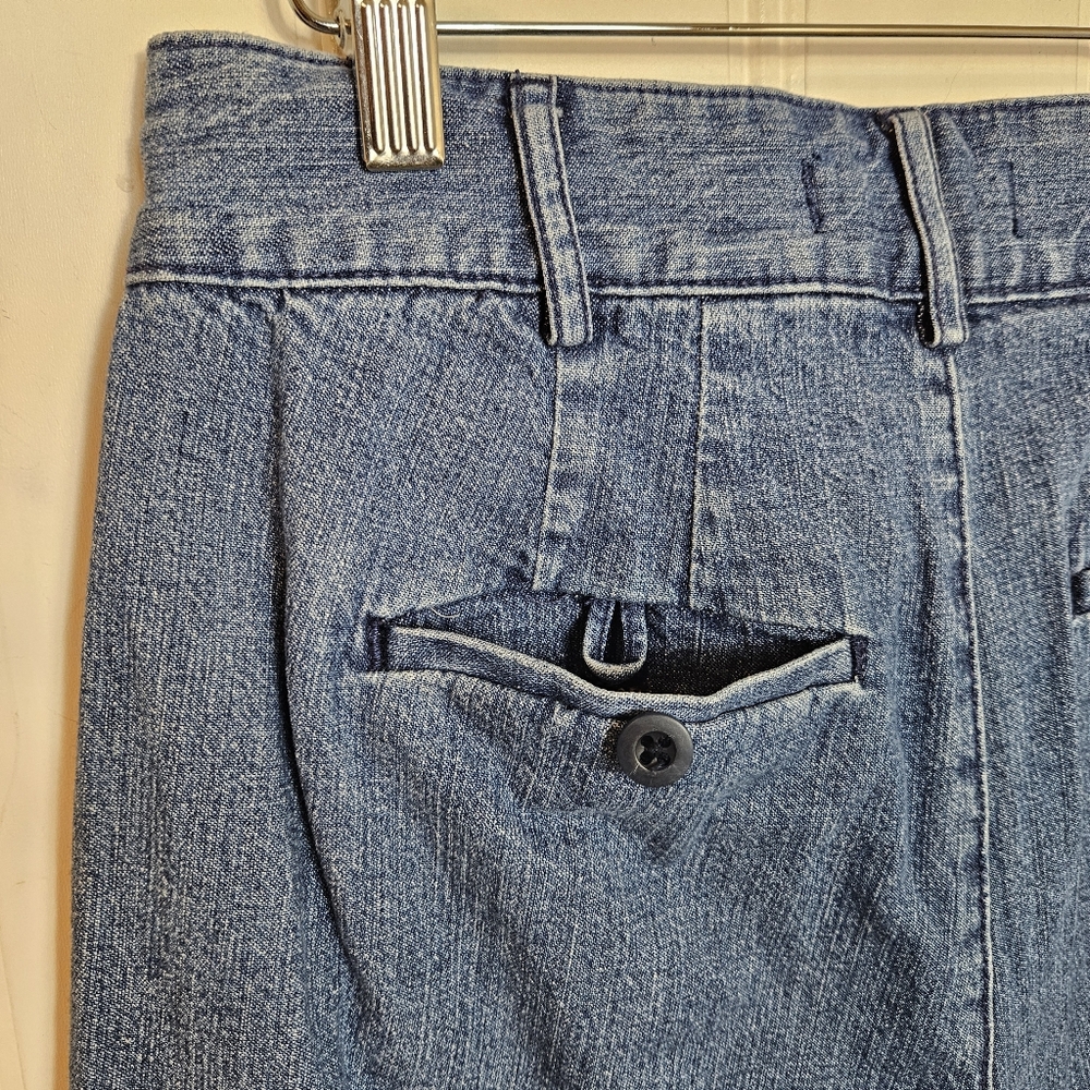 Madewell Jeans High Rise Wide Leg Cropped Pleated Front Denim Size 4 - Picture 11 of 16